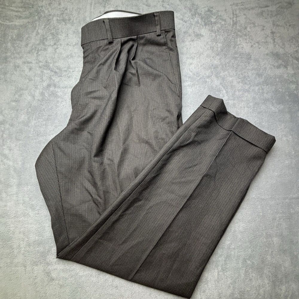 Ralph Lauren Pants Mens 38x32 Gray Hounds Tooth‎ Double RL RRL Dress Slack